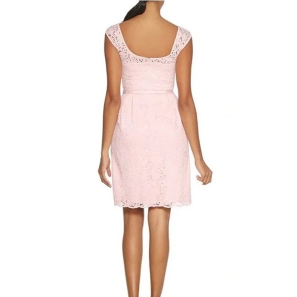WHBM| Powder Pink Lace Overlay Sleeveless Dress Pleats Size 8 - Picture 2 of 15